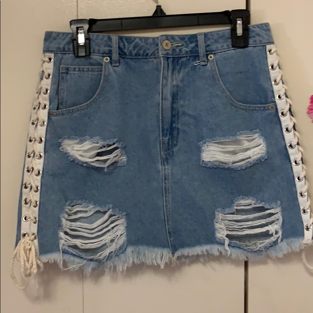 Denim short skirt